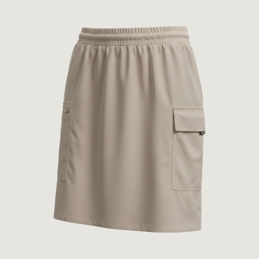 Baleaf Womens Tan Beige Cargo Athletic Skort Elastic Waist Hiking Golf Size M